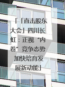 「直击股东大会」四川长虹：正视“内卷”竞争态势 加快培育发展新动能