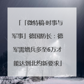 「微特稿·时事与军事」德国防长：德军需增兵多至6万才能达到北约新要求
