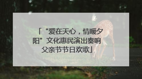 “爱在天心，情暖夕阳”文化惠民演出奏响父亲节节日欢歌