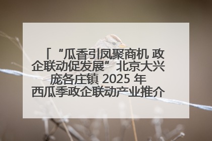 “瓜香引凤聚商机 政企联动促发展”北京大兴庞各庄镇 2025 年西瓜季政企联动产业推介活动圆满举行