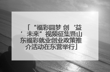 “福彩圆梦 创‘益’未来”视频征集暨山东福彩就业创业政策推介活动在东营举行