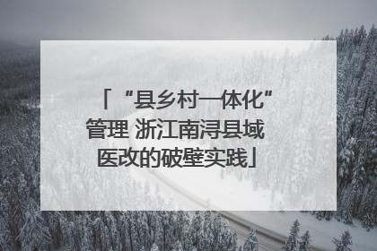 “县乡村一体化”管理 浙江南浔县域医改的破壁实践