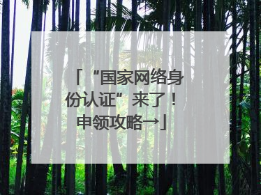 “国家网络身份认证”来了！申领攻略→