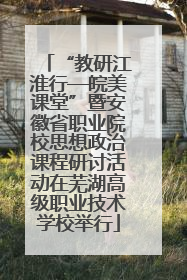 “教研江淮行—皖美课堂”暨安徽省职业院校思想政治课程研讨活动在芜湖高级职业技术学校举行