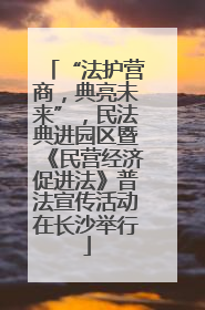 “法护营商，典亮未来”，民法典进园区暨《民营经济促进法》普法宣传活动在长沙举行
