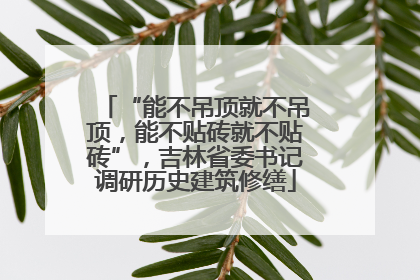 “能不吊顶就不吊顶，能不贴砖就不贴砖”，吉林省委书记调研历史建筑修缮