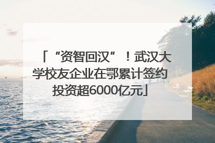 “资智回汉”！武汉大学校友企业在鄂累计签约投资超6000亿元