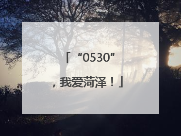 “0530”，我爱菏泽！