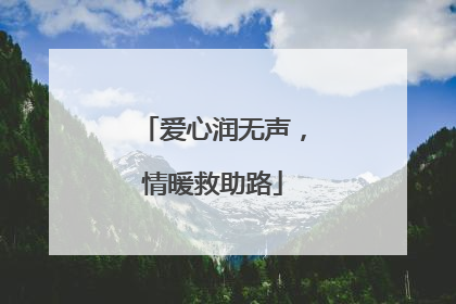 爱心润无声，情暖救助路