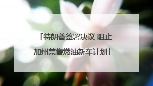 特朗普签署决议 阻止加州禁售燃油新车计划