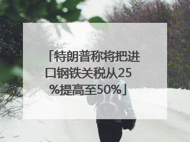 特朗普称将把进口钢铁关税从25%提高至50%