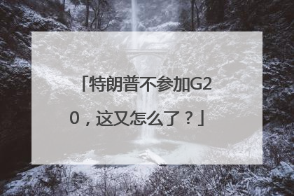 特朗普不参加G20，这又怎么了？