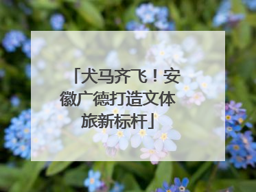 犬马齐飞！安徽广德打造文体旅新标杆