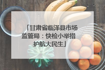 甘肃省临泽县市场监管局：快检小举措 护航大民生