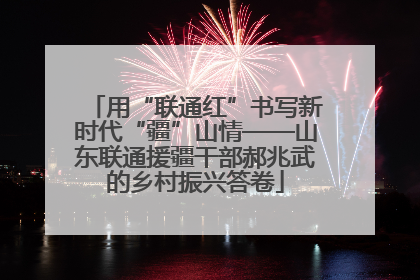用“联通红”书写新时代“疆”山情——山东联通援疆干部郝兆武的乡村振兴答卷