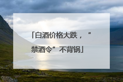 白酒价格大跌，“禁酒令”不背锅
