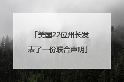 美国22位州长发表了一份联合声明