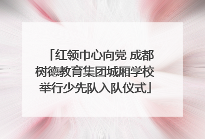 红领巾心向党 成都树德教育集团城厢学校举行少先队入队仪式