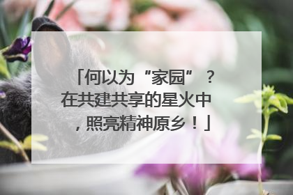 何以为“家园”？在共建共享的星火中，照亮精神原乡！