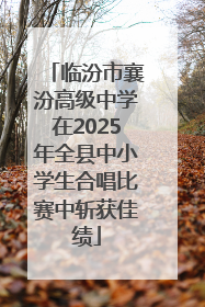 临汾市襄汾高级中学在2025年全县中小学生合唱比赛中斩获佳绩