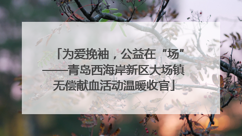 为爱挽袖，公益在“场”——青岛西海岸新区大场镇无偿献血活动温暖收官