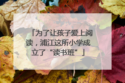为了让孩子爱上阅读，浦江这所小学成立了“读书班”