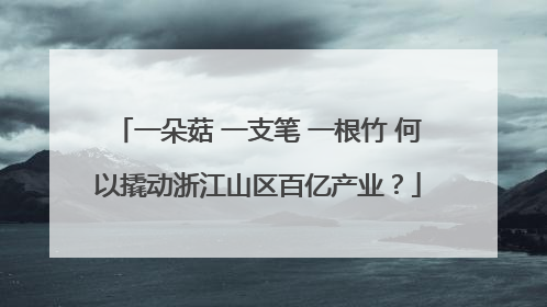 一朵菇 一支笔 一根竹 何以撬动浙江山区百亿产业？