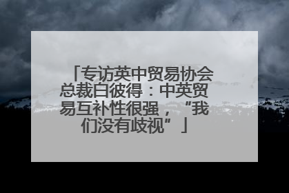专访英中贸易协会总裁白彼得：中英贸易互补性很强，“我们没有歧视”