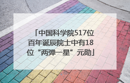 中国科学院517位百年诞辰院士中有18位“两弹一星”元勋
