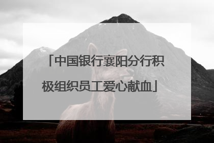 中国银行襄阳分行积极组织员工爱心献血