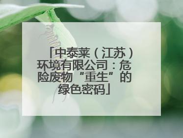 中泰莱（江苏）环境有限公司：危险废物“重生”的绿色密码