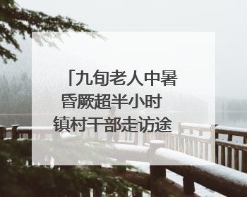 九旬老人中暑昏厥超半小时 镇村干部走访途中发现及时施救｜看见正能量