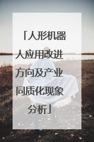 人形机器人应用改进方向及产业同质化现象分析