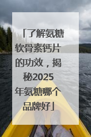 了解氨糖软骨素钙片的功效，揭秘2025年氨糖哪个品牌好