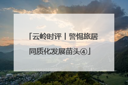 云岭时评丨警惕旅居同质化发展苗头④