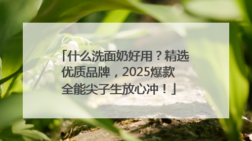 什么洗面奶好用？精选优质品牌，2025爆款全能尖子生放心冲！