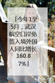 今年1至5月，武汉航空口岸免签入境外国人同比增长160.87%