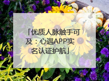 优质人脉触手可及：心遇APP实名认证护航