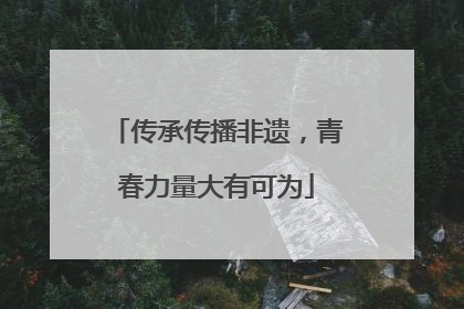 传承传播非遗，青春力量大有可为