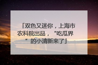 双色又迷你，上海市农科院出品，“吃瓜界”的小清新来了