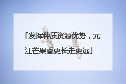 发挥种质资源优势，元江芒果香更长走更远