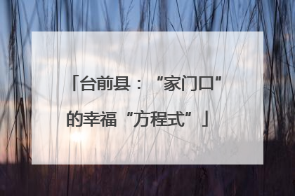 台前县：“家门口”的幸福“方程式”