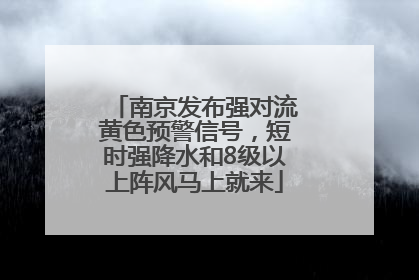 南京发布强对流黄色预警信号，短时强降水和8级以上阵风马上就来