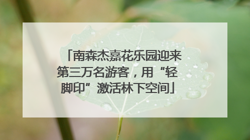 南森杰嘉花乐园迎来第三万名游客，用“轻脚印”激活林下空间