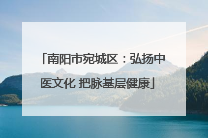 南阳市宛城区：弘扬中医文化 把脉基层健康