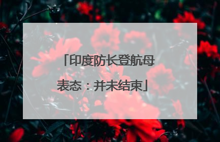 印度防长登航母表态：并未结束