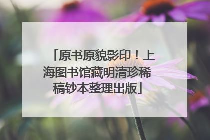 原书原貌影印！上海图书馆藏明清珍稀稿钞本整理出版