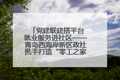 党建联建搭平台 就业服务进社区——青岛西海岸新区政社携手打造“零工之家”就业服务新阵地