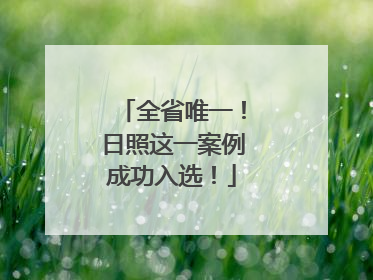 全省唯一！日照这一案例成功入选！
