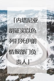 内塔尼亚胡证实以色列打死伊朗情报部门负责人